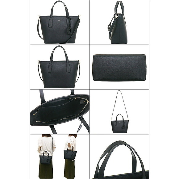 FURLA Leather Shoulder Bag Onyx Black Nero Black - Picture 2 of 3